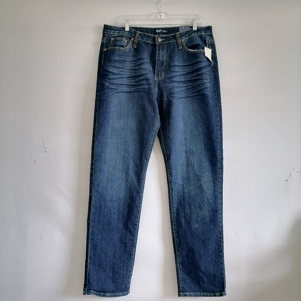 NWT VIP Jeans Womens Denim Blue Studded Detailing Normcore Jeans Size 19/20